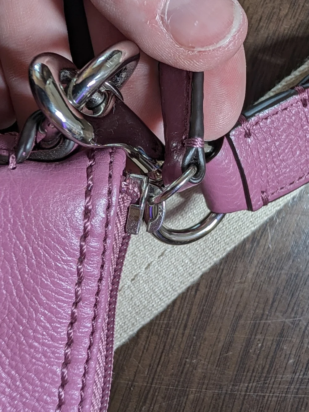 Coach Park Leather Turnlock Swingpack Crossbody Bag Purple